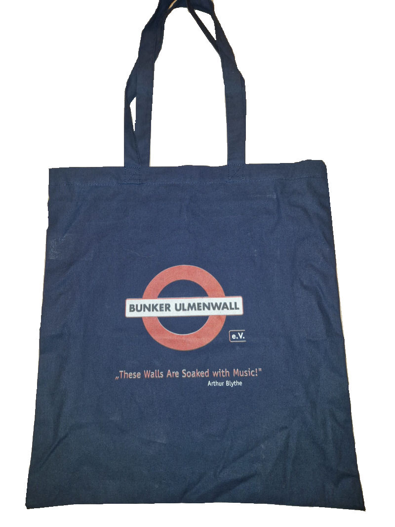 Stoffbeutel blau mit Bunker Ulmenwall Logo