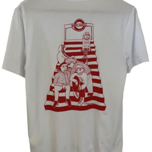 T-Shirt mit Bunker Ulmenwall Motiv weiß Rückseite